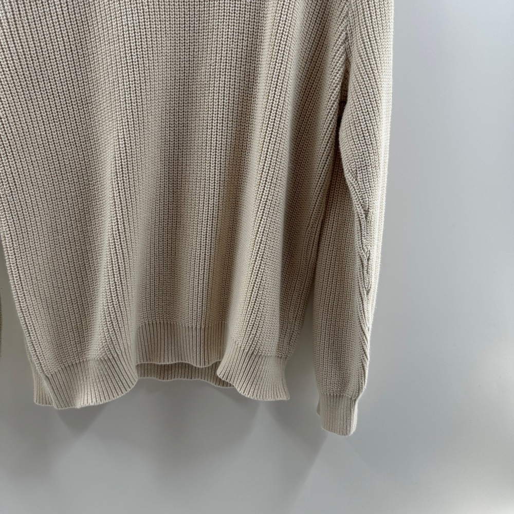 John Galt Oversized Beige Sweater One Size Cozy Neutral Pullover - Picture 3 of 8